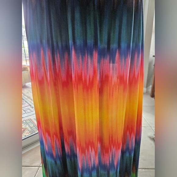 Vince Camuto Plus Size Scarf Maxi Multicolor Boho Elastic Waist Skirt - Picture 7 of 8